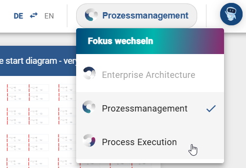 Dieser Screenshot zeigt die Option, den Fokus zu ändern.