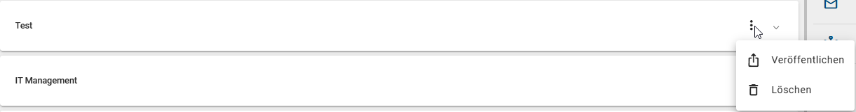 Der Screenshot zeigt die Option einen vorhanden Kontext zu veröffentlichen.